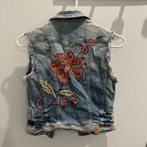 VINTAGE GUESS JEANS PREMIUM denim embroidered vest 💎